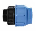 PE compression fitting - plain socket 75 mm x 3" male threaded Kiwa