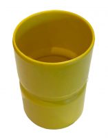 Hand-molded sockets made of hostalite impact resistant pipe yellow