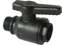 PP ball valve black plastic 2 x female threaded