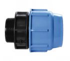 PE compression fitting - plain socket 75 mm x 3" male threaded Kiwa